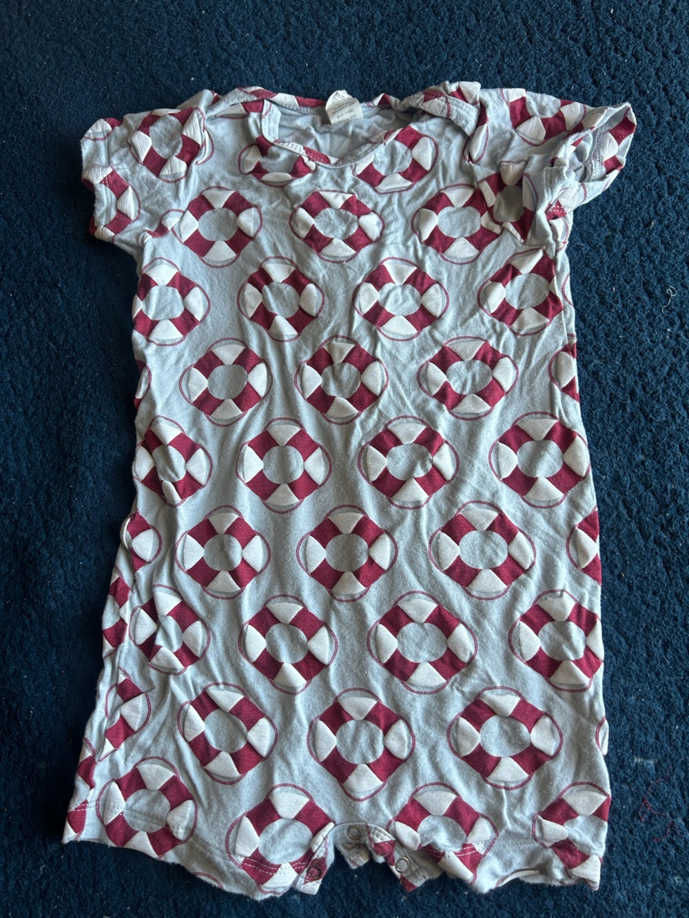 kate quinn White Tee with Red Life Ring Print